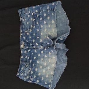 Juniors Size 1 Heart Jean Shorts